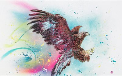 eagle, 5k, art, creative, spray paint