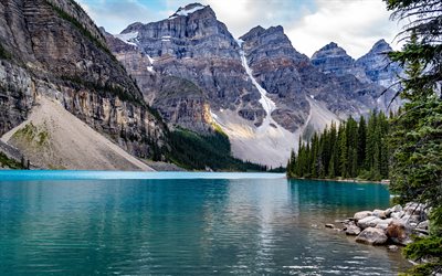 Glacier Lake, Mountain Landscape, Emerald Lake, Rocky Mountains, Forest, Canada