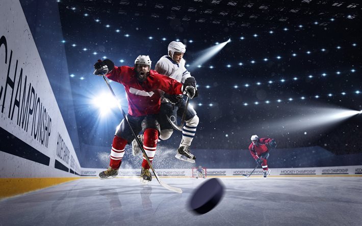 hockey, gli uomini, i giocatori di hockey su ghiaccio, hockey arena