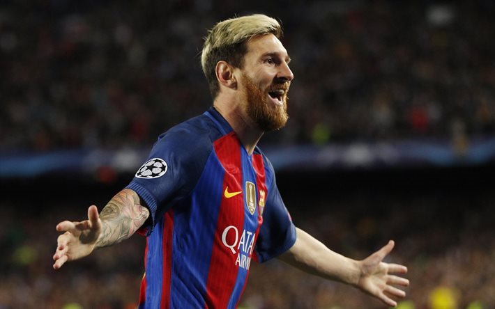 Lionel Messi, 4k, サッカー星, リーガ, バルセロナ, レオMessi