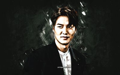 Lee Min-ho, acteur sud-cor&#233;en, portrait, fond gris pierre, chanteur sud-cor&#233;en, Lee Min Ho