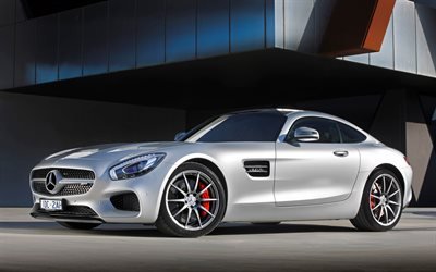4k, Mercedes-AMG GT S, C190, supercars, 2017 cars, silver GT S, AMG, Mercedes