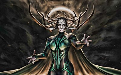 Hela, artwork, The Goddess Of Death, Marvel Comics, fictional characters, Norse goddess, Queen of Hel