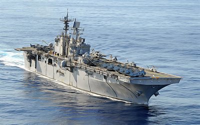 USS Iwo Jima, 4k, vector art, LHD-7, amphibious assault ships, United States Navy, US army, abstract ships, battleship, US Navy, Wasp-class, USS Iwo Jima LHD-7