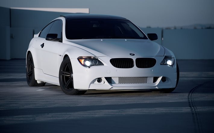 BMW M6 e63, tuning, arking, blanc m6, BMW