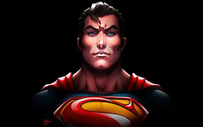 superman, dc comics, retrato, superh&#233;roe, personaje de superman, personajes de dc comics, arte creativo
