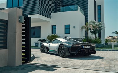 4k, Mercedes-AMG ONE, back view, 2022 cars, hypercars, 2022 Mercedes-AMG ONE, german cars, Mercedes