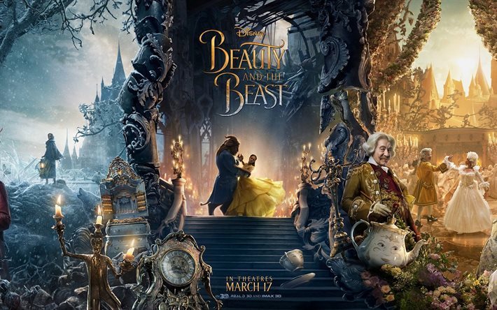Beauty and the Beast, 2017, poster, March 17, Emma Watson, Belle