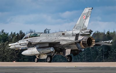 General Dynamics F-16 Fighting Falcon, For&#231;a A&#233;rea Polonesa, F-16C, ca&#231;a, aeronave de combate, Pol&#244;nia