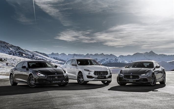 Maserati Levante, 2016, Maserati Quattroporte, Maserati GranTurismo, carros esportivos, Carros italianos