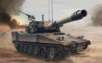 M8 Blindado Arma Sistema, M8, American tanque de luz, equipamento militar, tanques, Ex&#233;rcito dos EUA, pintado tanque