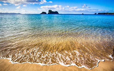 El Coromandel, el mar, la playa, la costa, la hermosa naturaleza, Pen&#237;nsula de Coromandel, Nueva Zelanda, viajes de verano