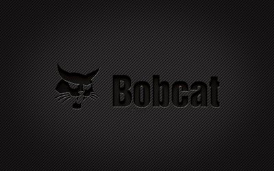 bobcat carbon logotyp, 4k, grunge art, carbon bakgrund, kreativ, bobcat svart logotyp, varum&#228;rken, bobcat logotyp, bobcat