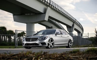 Mercedes-Benz S550, 2017, w222, silver sedans, luxury cars, business class, silver S-class, German cars