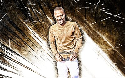 4k, Bow Wow, grunge art, american rapper, music stars, Shad Gregory Moss, brown abstract rays, american celebrity, Bow Wow 4K