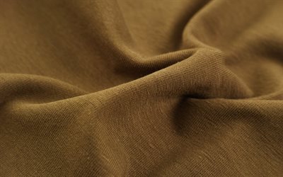 brown fabric texture, 4k, macro, fabric bends, brown fabric background, fabric textures, fabric backgrounds