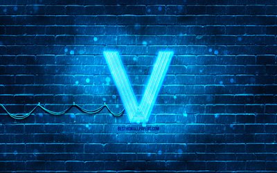 logotipo azul de wayv, 4k, pared de ladrillo azul, logotipo de wayv, marcas, logotipo de ne&#243;n de wayv, wayv