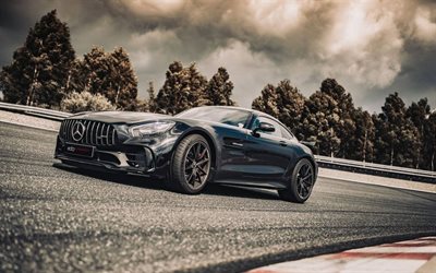 2022, Mercedes-AMG GT R, Edo Competition, front view, exterior, black GT R, black sports coupe, German cars, Mercedes-Benz