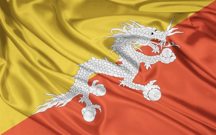 flag, dragon, kingdom of bhutan