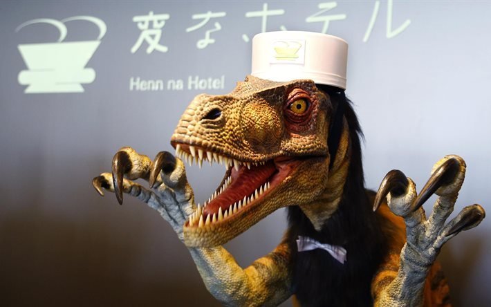 hotel, roboter-empfangsdame, roboter-raptor, japan