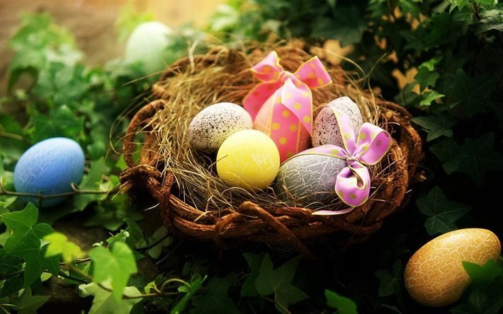 easter background, eggs, easter eggs, easter, grass