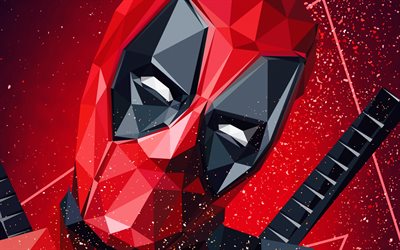 Deadpool, le polygone de style, d&#39;art, de super-h&#233;ros, un portrait, une Merveille
