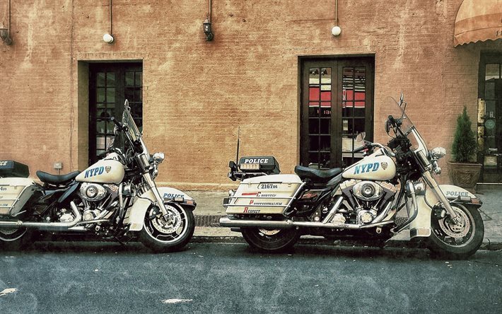 Harley-Davidson, police motorcycles, street
