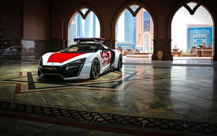 Lykan Hypersport, 警察, ドバイ, UAE, スーパーカー, 警察のスポーツカー
