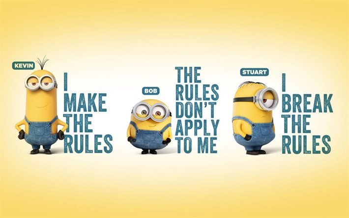 Minions, characters, Bob, Kevin, Stewart, Despicable Me