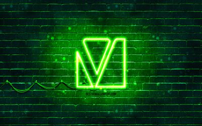 verbatim yeşil logo, 4k, yeşil brickwall, verbatim logo, markalar, verbatim neon logo, verbatim