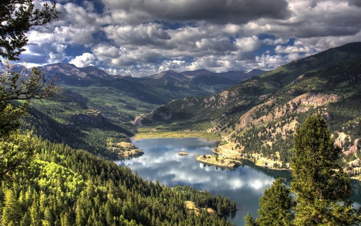 le lac, vall&#233;e, montagnes, paysage de montagne