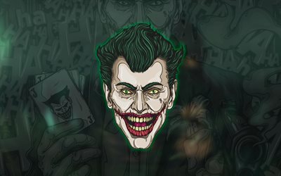 Le Joker, 4k, portrait, anti-h&#233;ros, des cartes &#224; jouer, super-h&#233;ros, l&#39;antagoniste