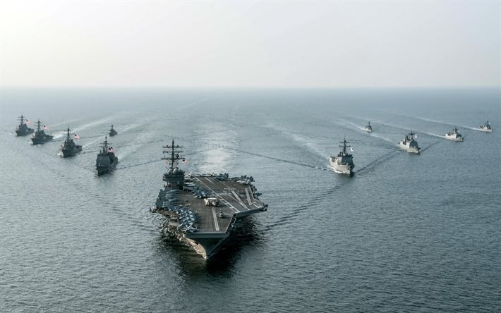porte-avions, l&#39;USS Ronald Reagan, le CVN 76, l&#39;US Navy de la Mer, de type Nimitz