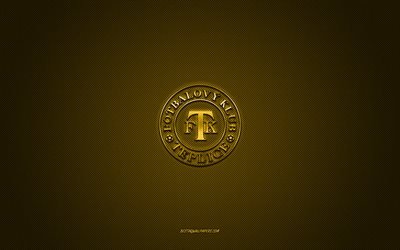 FK Teplice, Czech football club, yellow logo, yellow carbon fiber background, Czech First League, football, Prague, Czech Republic, FK Teplice logo