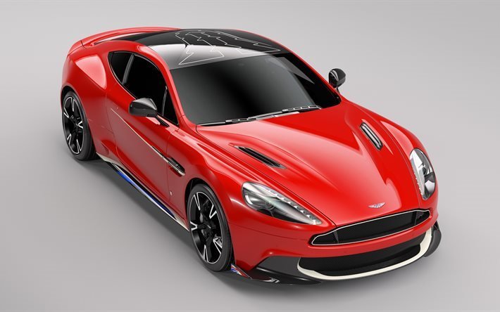Aston Martin Vanquish, S Fl&#232;ches Rouges &#201;dition, 2017 voitures, supercars, 4k, Aston Martin, rouge Vanquish S
