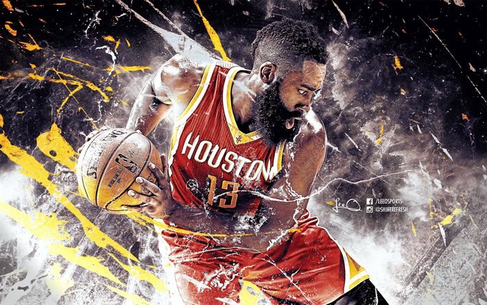 Houston Rockets de la NBA, James Harden, fan art, estrellas del baloncesto