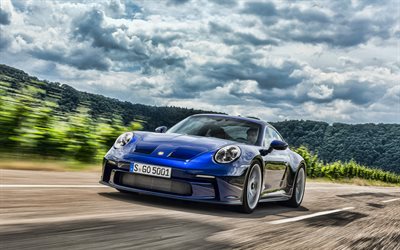Porsche 911 GT3 Touring PDK, 4k, HDR, 2021 cars, supercars, highway, 992, 2021 Porsche 911 GT3, german cars, Porsche
