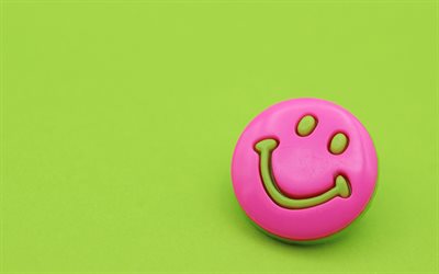 smiley, green background, positive, smile concepts, mood concepts, purple smiley