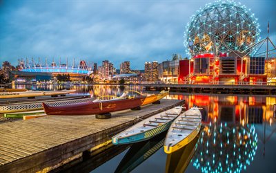 Vancouver, 4k, pier, canadian cities, cityscapes, Canada, North America