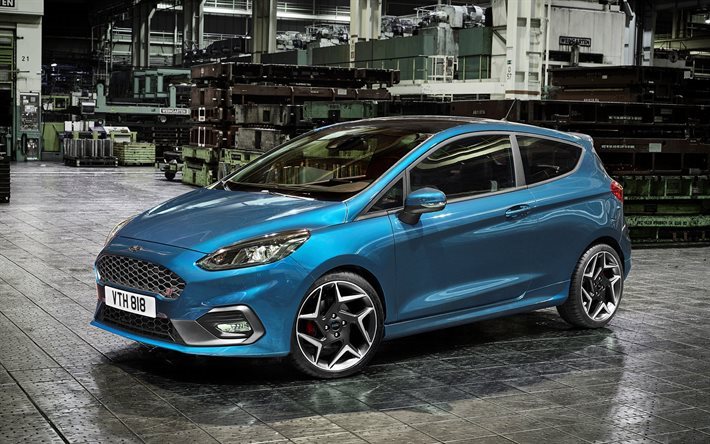 Ford Fiesta ST, 2018, new Fiesta, blue, tuning Ford
