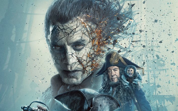 Pirates of the Caribbean, Dead Men Tell No Tales, 2017, New movies, poster, promo, Johnny Depp, Orlando Bloom