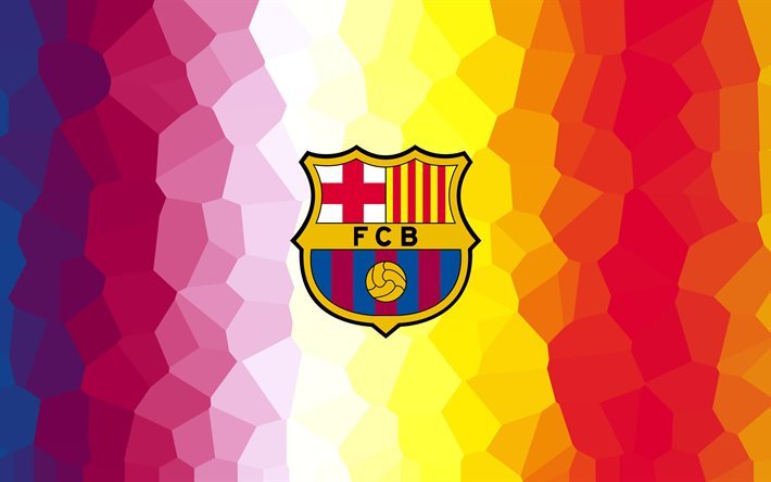 برشلونة, شعار, 4k, إسبانيا, كاتالونيا