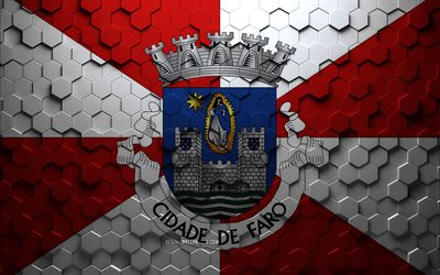 Flag of Faro, honeycomb art, Faro hexagons flag, Faro 3d hexagons art, Faro flag