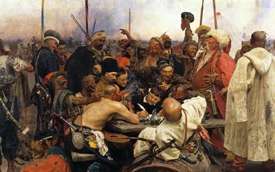 realism, cossacks, 1880, 1891, ilya repin, historical painting, oil paint