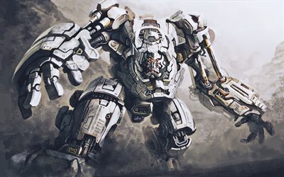 robot, el polvo, el monstruo, cyber guerrero, gran robot de batalla