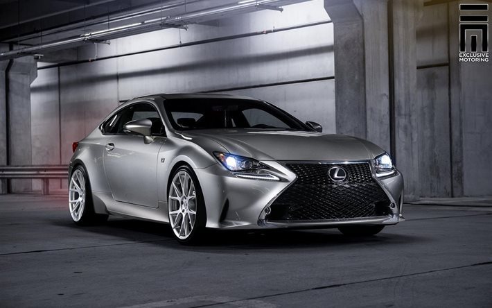 silver, lexus, rc350, coupe, vossen wheels, tuning