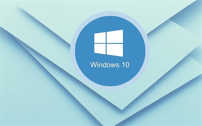 windows 10, criativo, fundo, logo