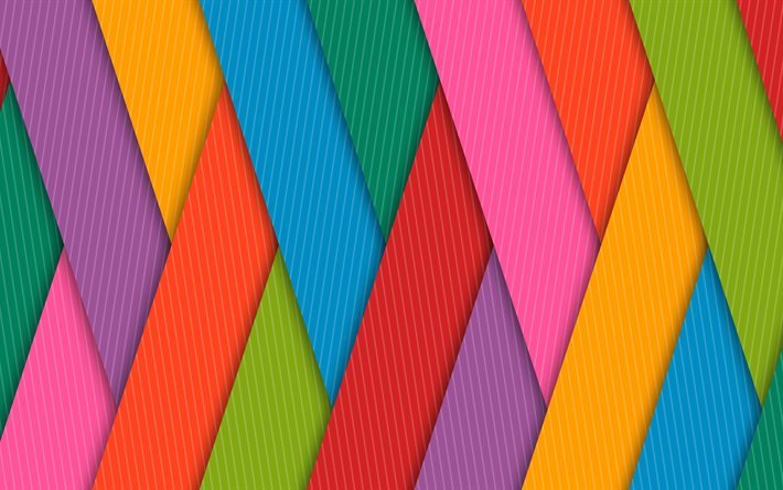 متعددة الألوان والأشكال الهندسية, 4k التجريد, الملونة مجردة ،, خطوط ملونة