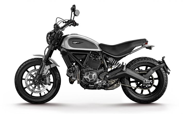 Ducati Scrambler Icon, 2016 motorcycles, 4k, black motorcycle, new Ducati