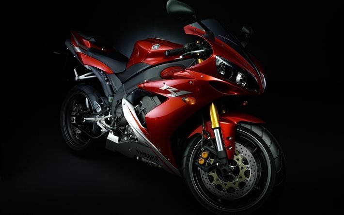 Yamaha YZF-R1, sportbikes, darkness, japanese motorcycles, Yamaha